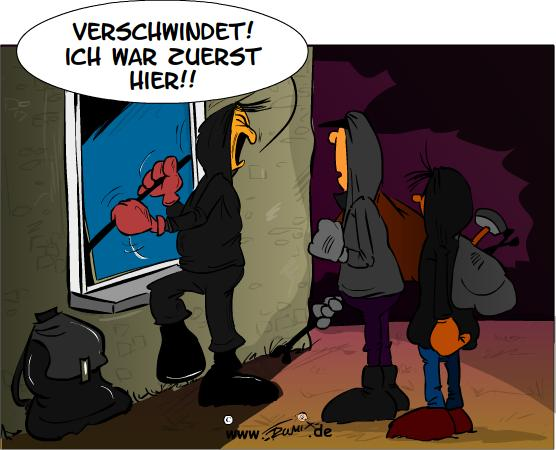 Cartoon: Stau am Terrassenfenster 1