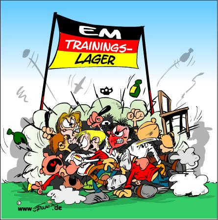 Cartoon: EM Trainingslager 1