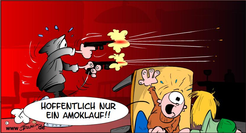 Cartoon: Hoffentlich nur ein Amoklauf 1