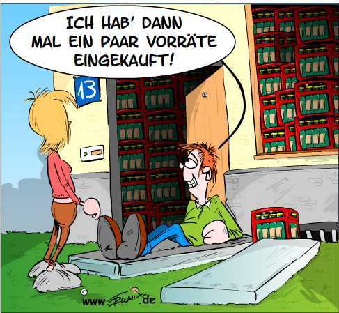 Cartoon: Vorratskäufe für den Katastrophenfall 1