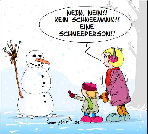Cartoon: Aufgepasst, ein Schneemann ... 1