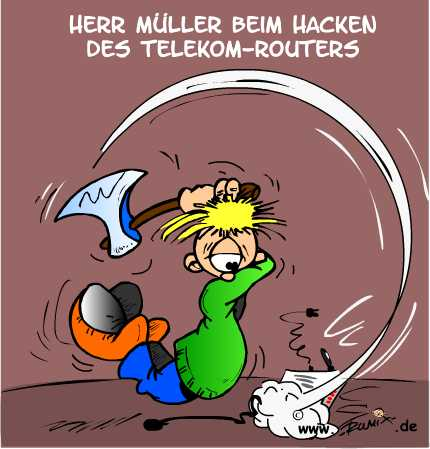 Cartoon: Hackerangriff auf Telekomrouter 1