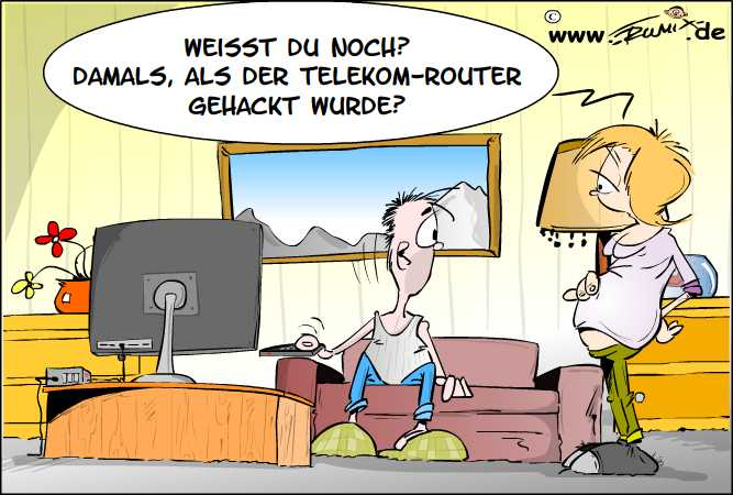 Cartoon: Hackerangriff auf Telekomrouter 1
