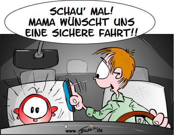 Cartoon: Handy am Steuer 1