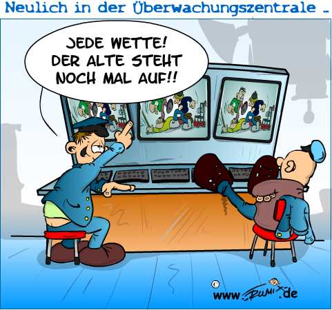 Cartoon: Neulich in der Überwachungszentrale 1