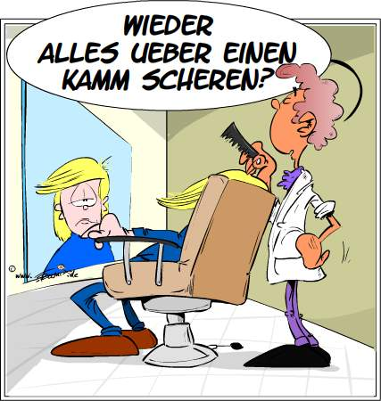Cartoon: Alles über einen Kamm scheren 1