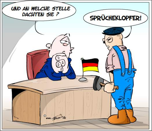 Cartoon: Berufe mit Zukunft: Heute Sprücheklopfer 1