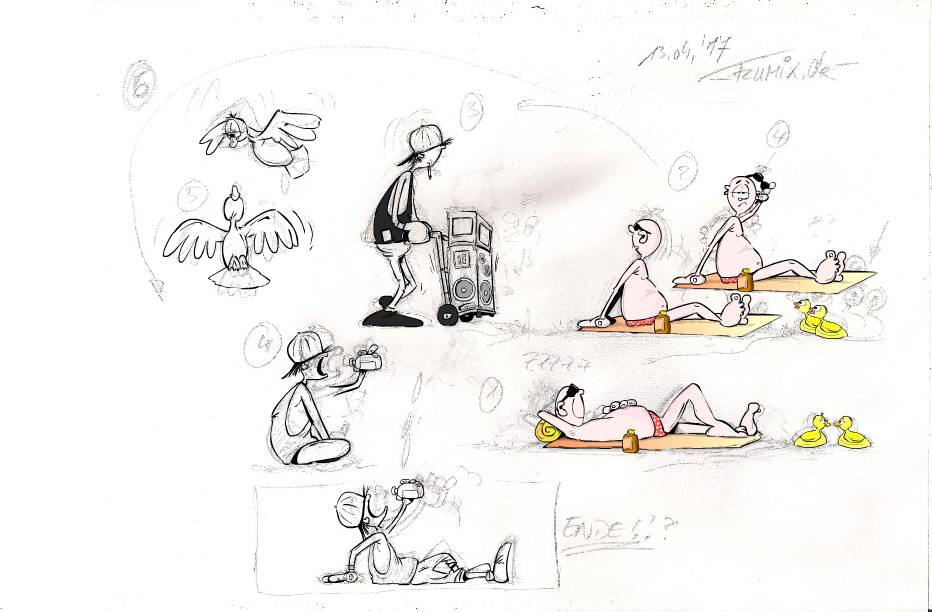 Concept Art / Character Design: Neulich am Strand ... 2