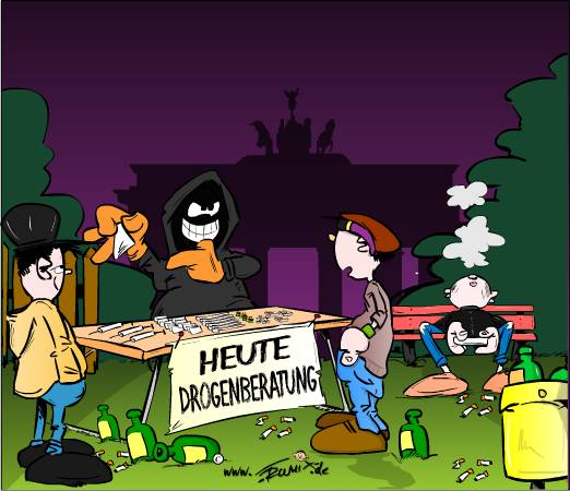 Cartoon: Drogenberatung  im Tiergarten 1