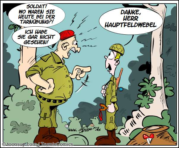 Cartoon: Tarnübung 1