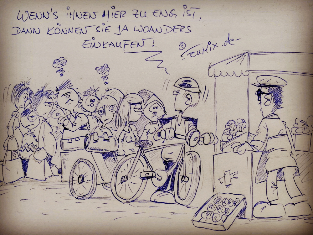 Cartoon: Neulich auf dem Wochenmarkt 1