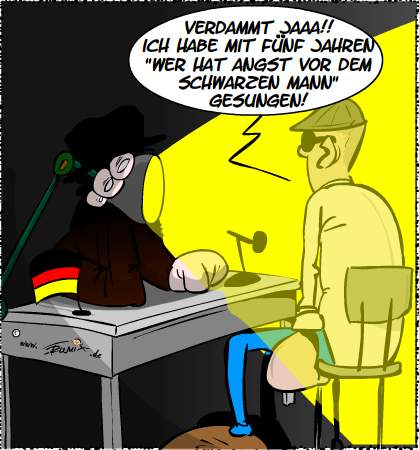 Cartoon: Wer hat Angst vor dem schwarzen Mann 1
