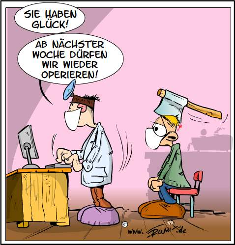 Cartoon: Corona: Operationen wieder erlaubt ... 1
