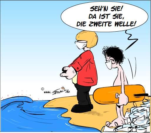 Cartoon: Corona: Die zweite Welle 1