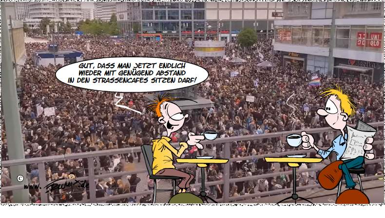 Cartoon: Abstandsregel ... 1