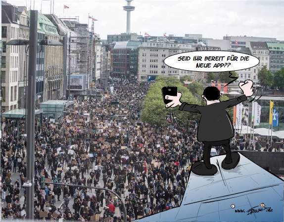 Cartoon: Corona: Die neue App ist da ... 1