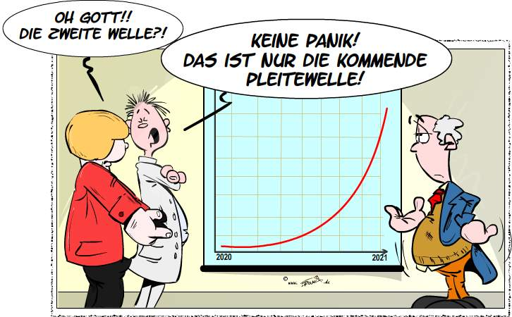 Cartoon: Corona: Die zweite Welle kommt ... 1