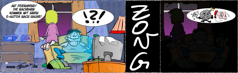 Cartoon: Endlich Feierabend und mal so richtig auftanken ... 1