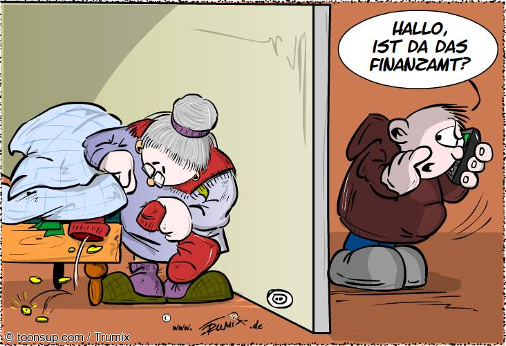 Cartoon: Wir brauchen jeden Cent ... 1