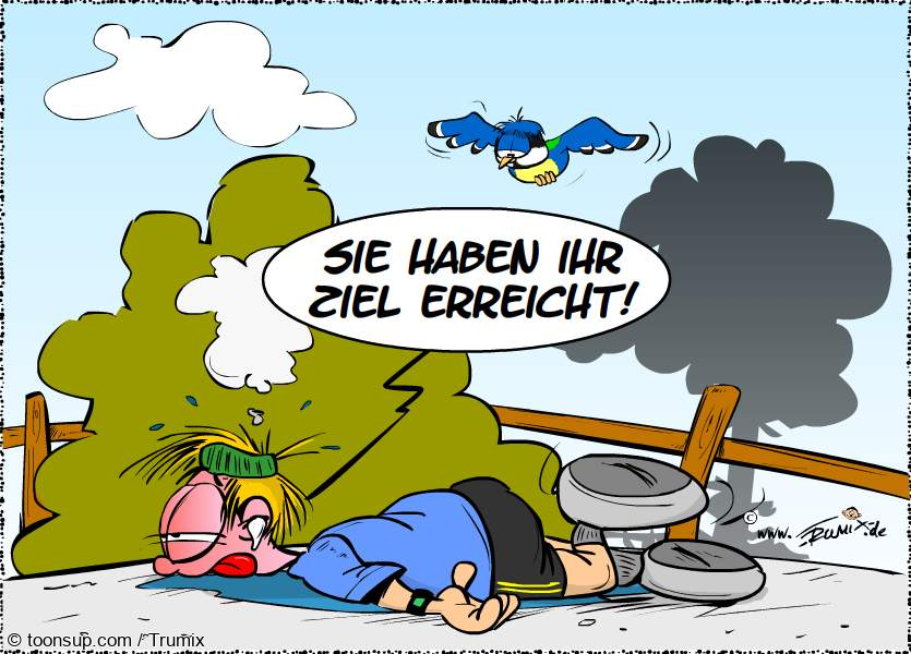Cartoon: Endlich die Freiheit genießen, aber langsam angehen ... 1