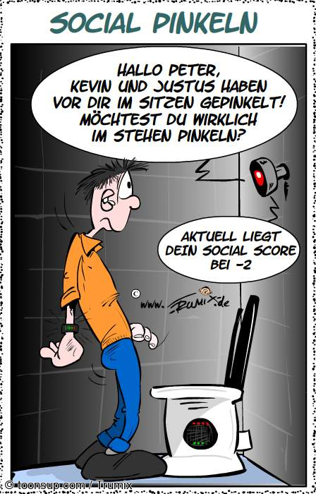 Cartoon: Social Pinkeln ... 1