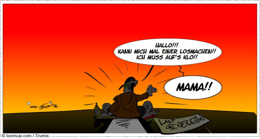 Cartoon: Last generation: Kleben und Kleben lassen 2