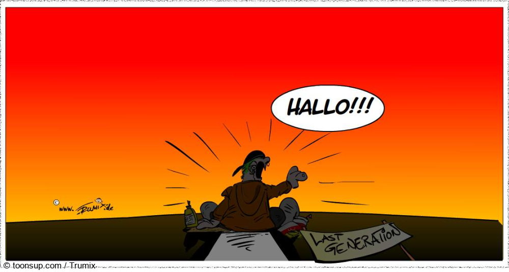 Cartoon: Last generation: Kleben und Kleben lassen 1