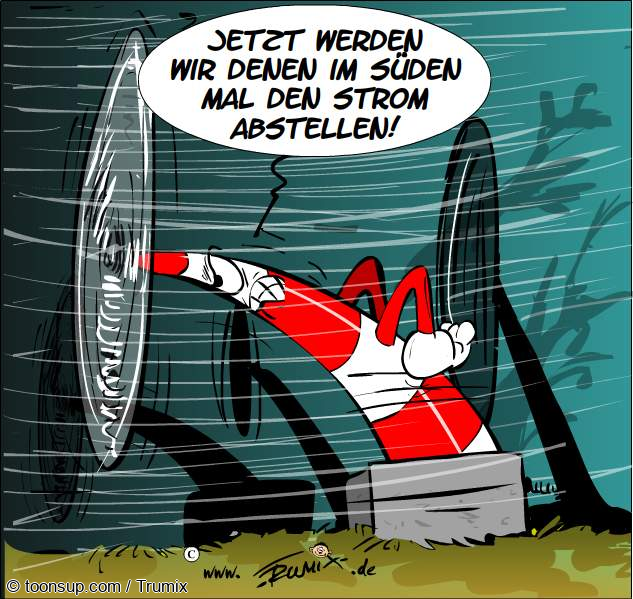 Cartoon: Netzbetreiber in Baden-Württemberg ruft zum Stromsparen auf 1