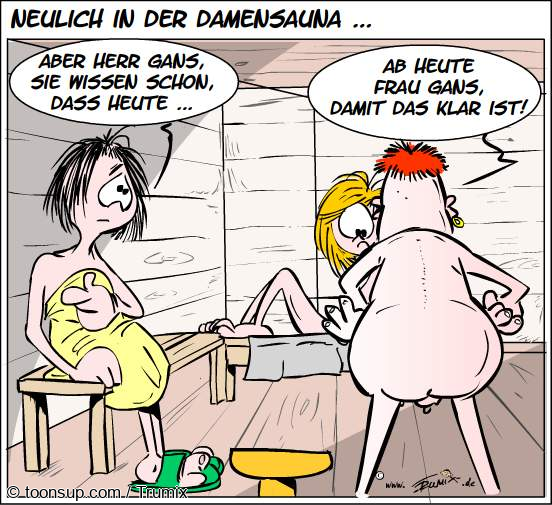 Cartoon: Neulich in der Damensauna 1