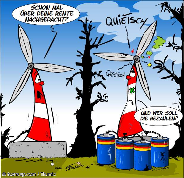 Cartoon: Windräder werden auch alt 1