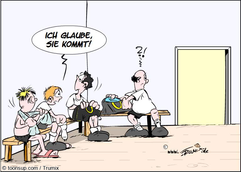 Cartoon: Ricarda macht ein emotionales Angebot bis in die Umkleidekabinen 1