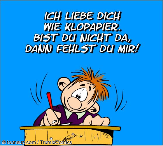Cartoon: Mein erster Liebesbrief 1