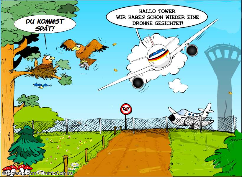 Cartoon: Überall Drohnen 1