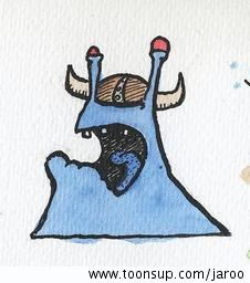 Illustration: Streetart Schnecke_Viking 1