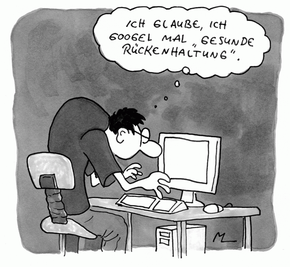 Cartoon: Gesunde Rückenhaltung 1