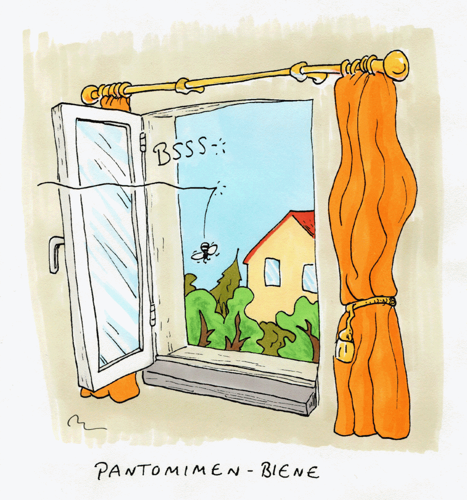 Cartoon: Pantomimen-Biene 1