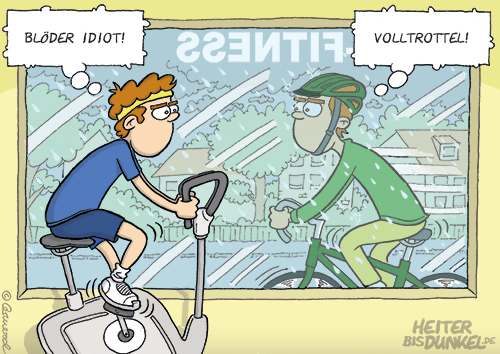 Cartoon: Uneinige Radfahrer 1