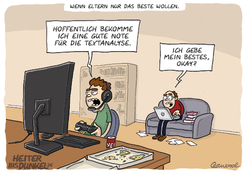 Cartoon: Textanalyse ODER: Eltern wollen nur das Beste 1