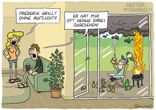 Cartoon: Alleine grillen! 1
