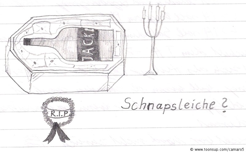 Cartoon: Die Schnapsleiche 1