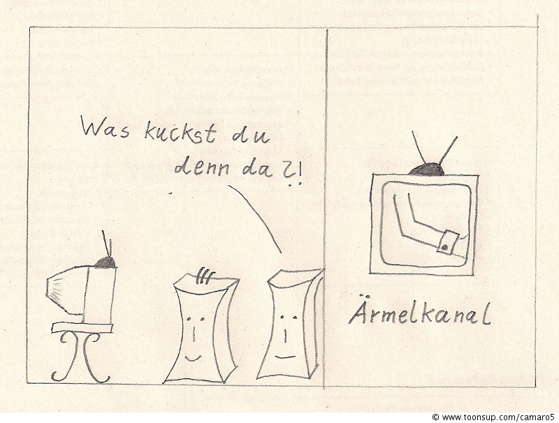 Cartoon: Vor dem Fernseher 1