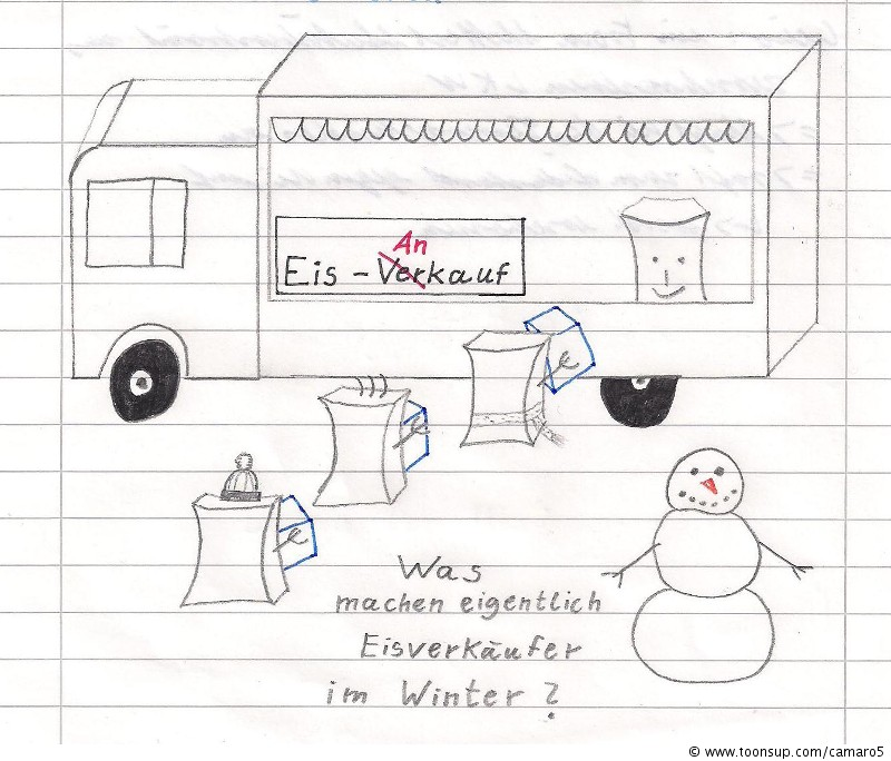 Cartoon: Was machen Eisverkäufer im Winter? 1
