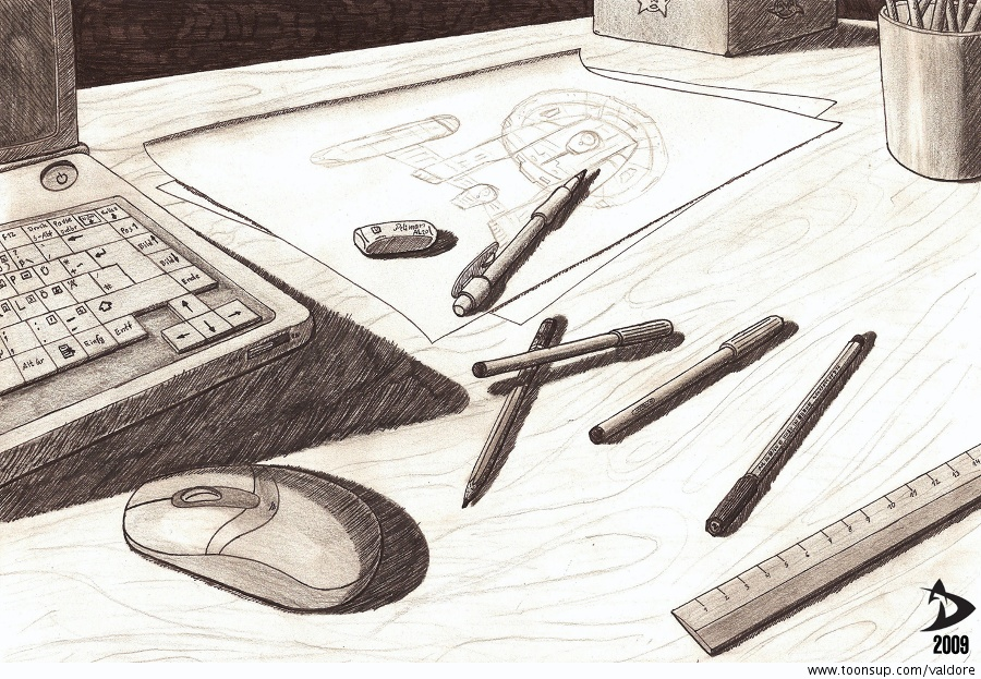 Illustration: Stilleben - Arbeitzplatz 1