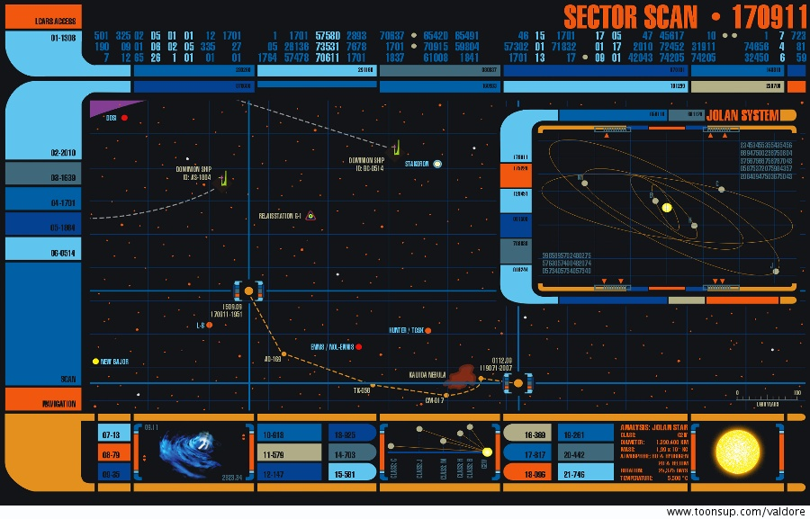 Illustration: Starfleet LCARS (Sector Scan) - Toonsup