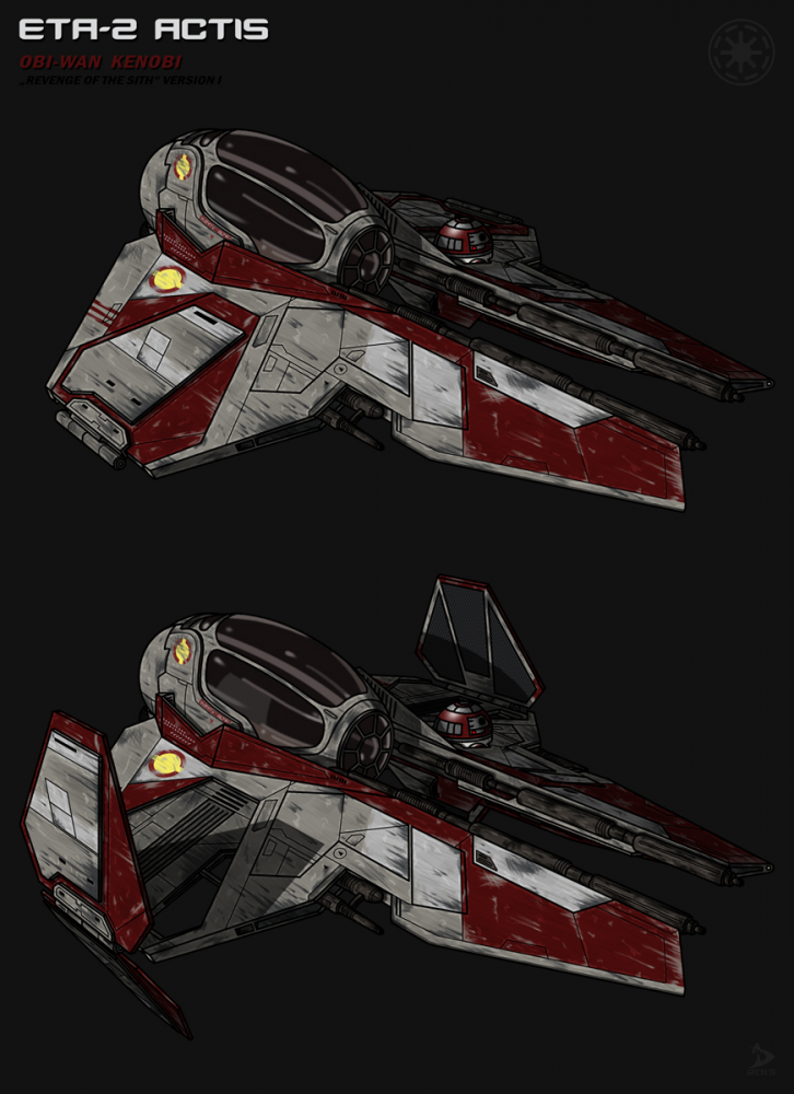 Concept Art / Character Design: Jedi Starfighter (Eta-2) 5