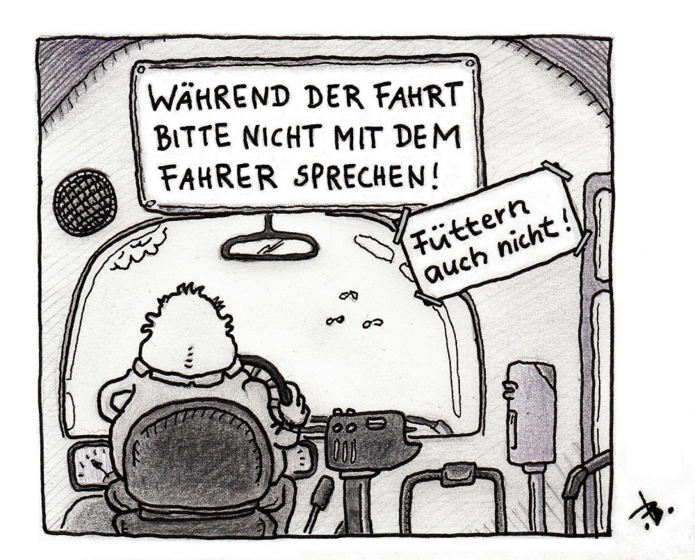 Cartoon: Busfahrer-Witz 1
