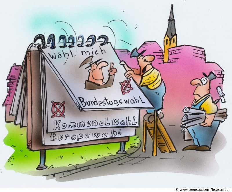 Cartoon: Wahlplakate 1