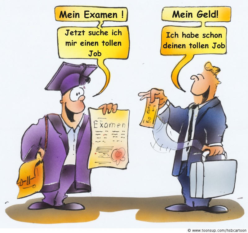 Cartoon: Jobsuche nach der Schule 1