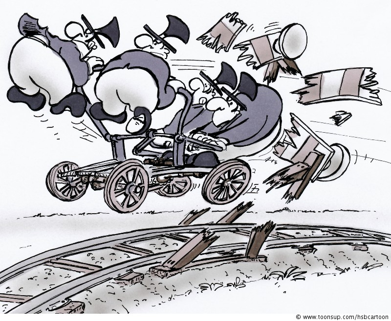 Cartoon: Politikerb in der Spur halten 1