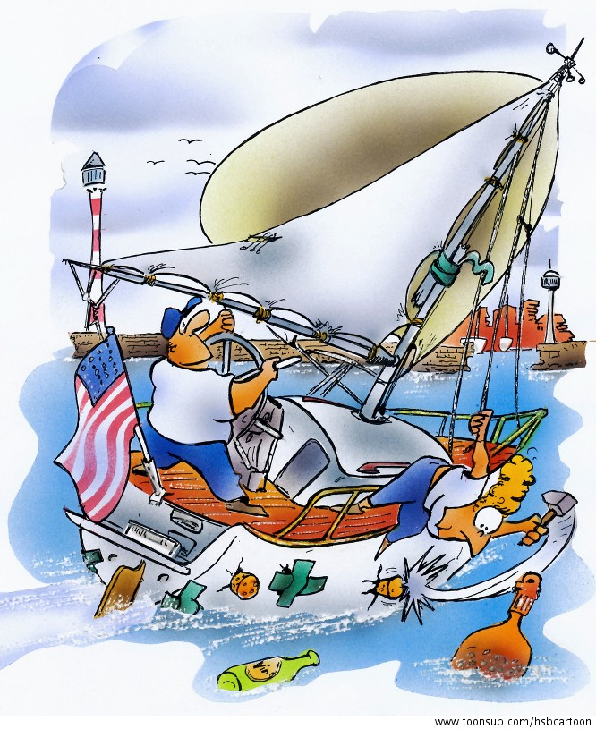Cartoon: sailing home 1